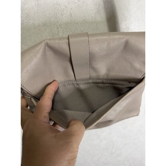 FOSSIL Kinley Small Fold Over Leather Crossbody Bag Adjustable Strap Gray - Picture 8 of 16